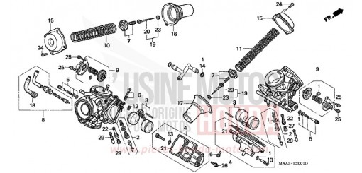 CARBURETOR (COMPONENT PARTS) VT1100C2V de 1997